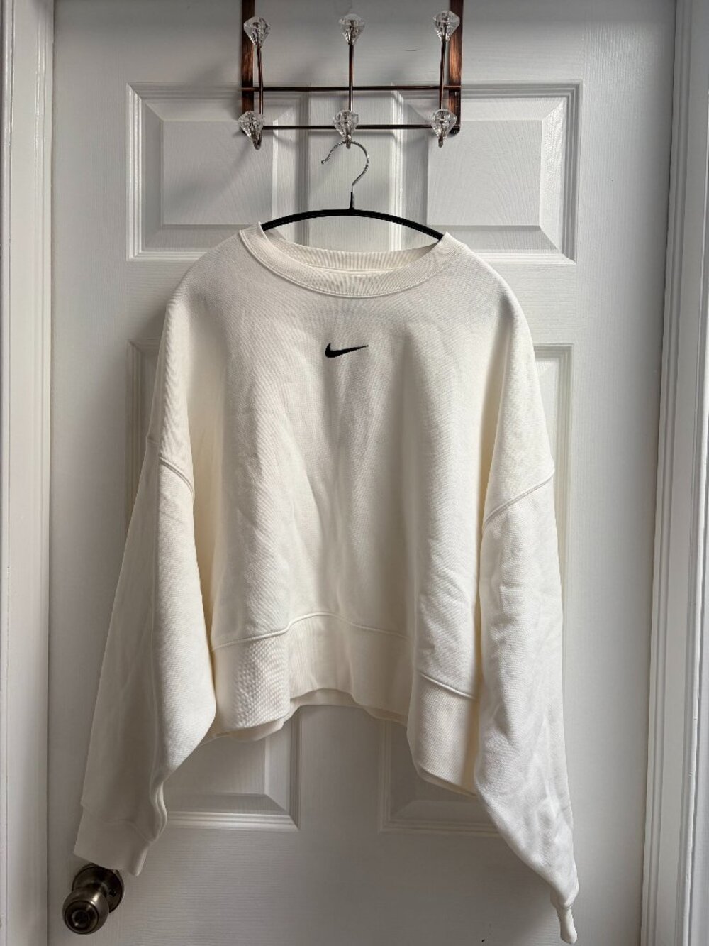 White Nike Women's Oversized Cropped Phoenix Sweater